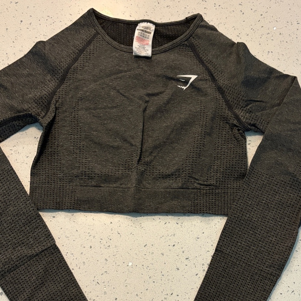 Gymshark Charcoal Long Sleeve Crop Top